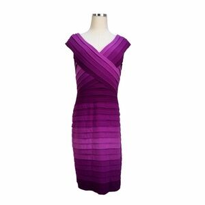 Tadashi Shoji Purple Ombre Midi Dress